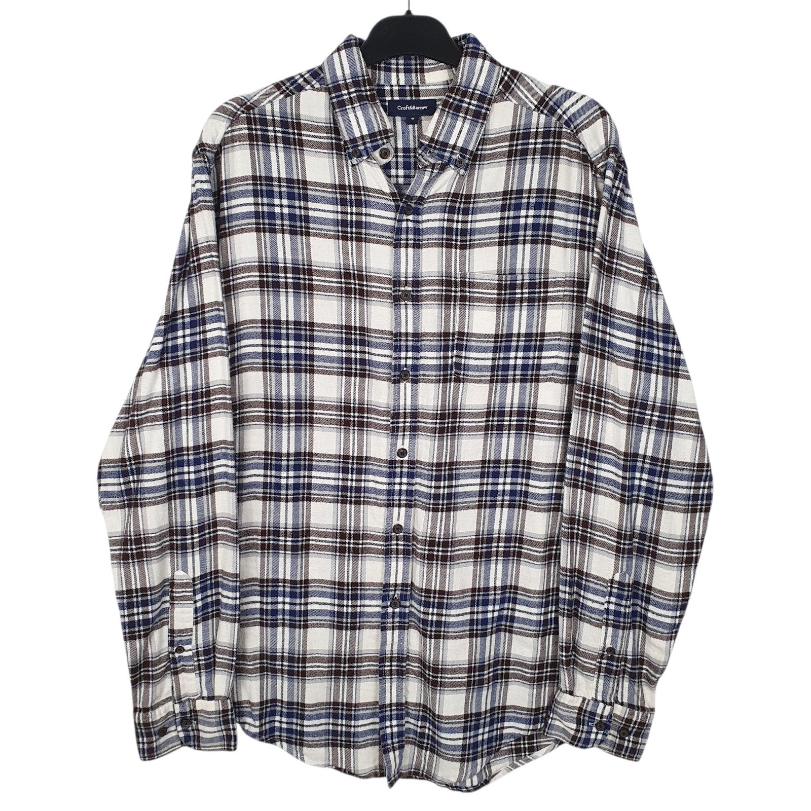 Mens White Croft & Barrow Flannel Long Sleeve Shirt