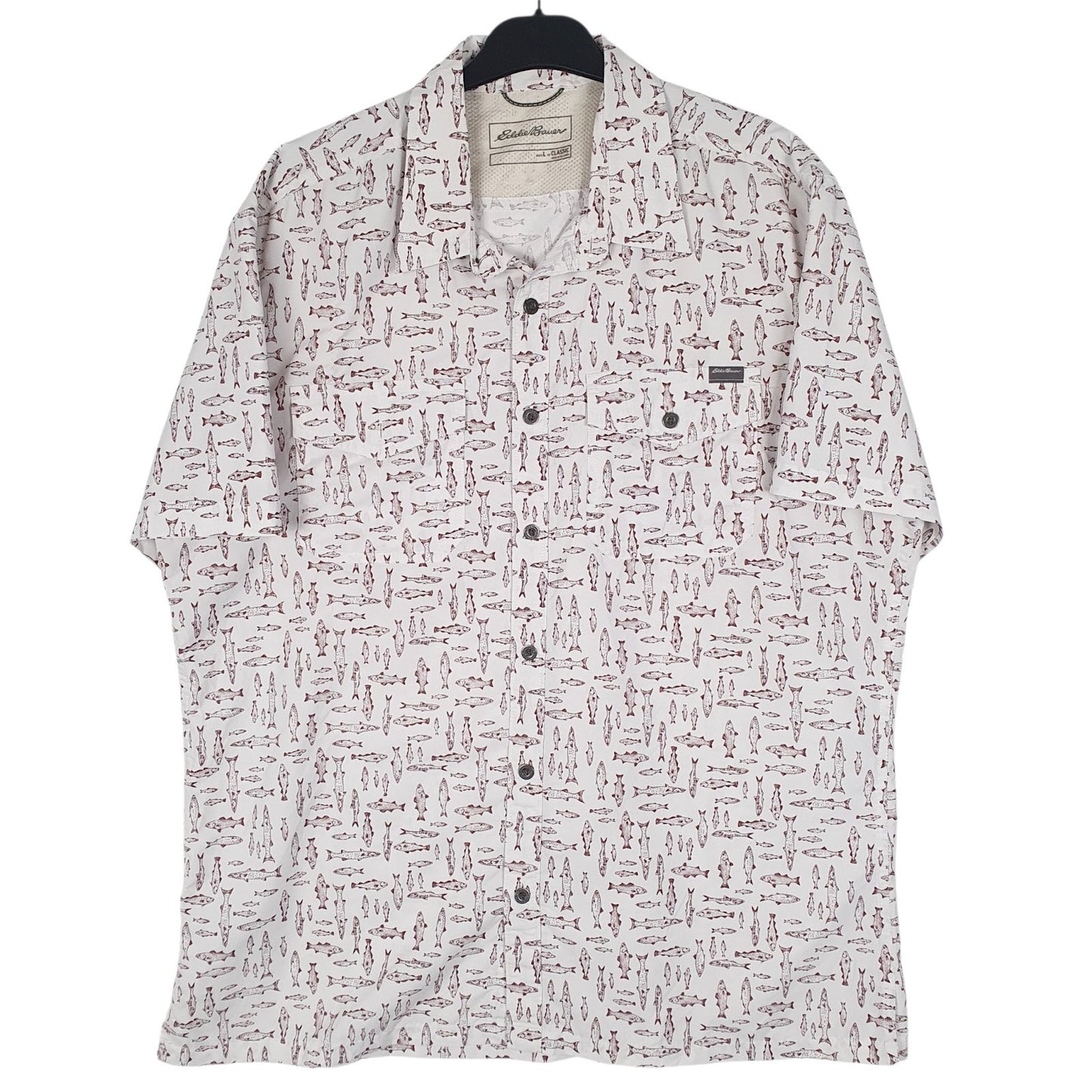 Mens White Eddie Bauer Graphic Short Sleeve Shirt
