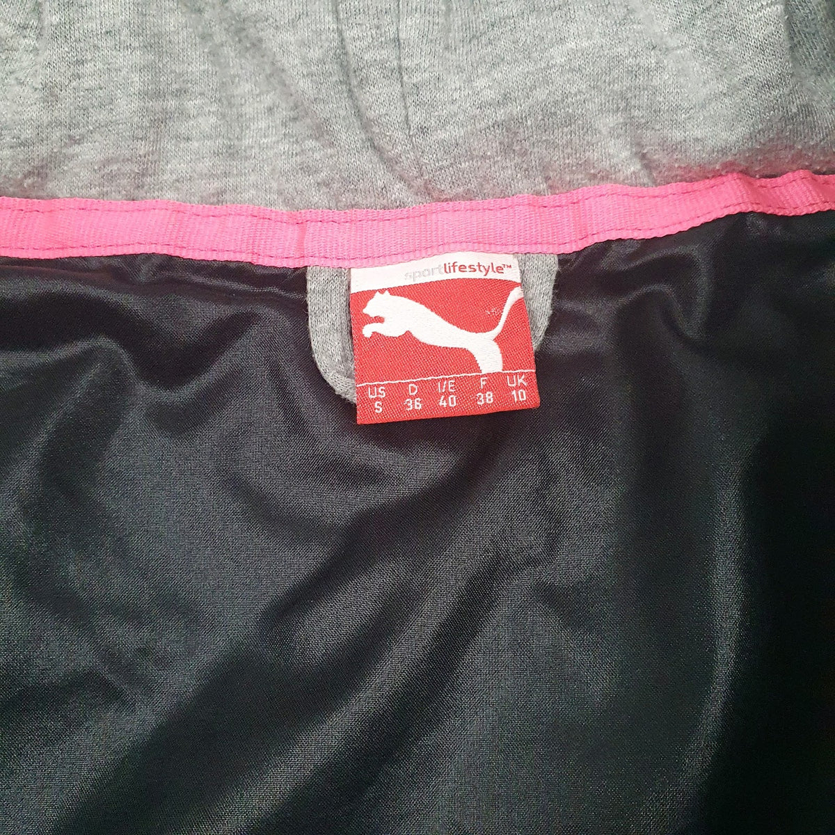 Womens Black Puma Padded Full Zip Jumper