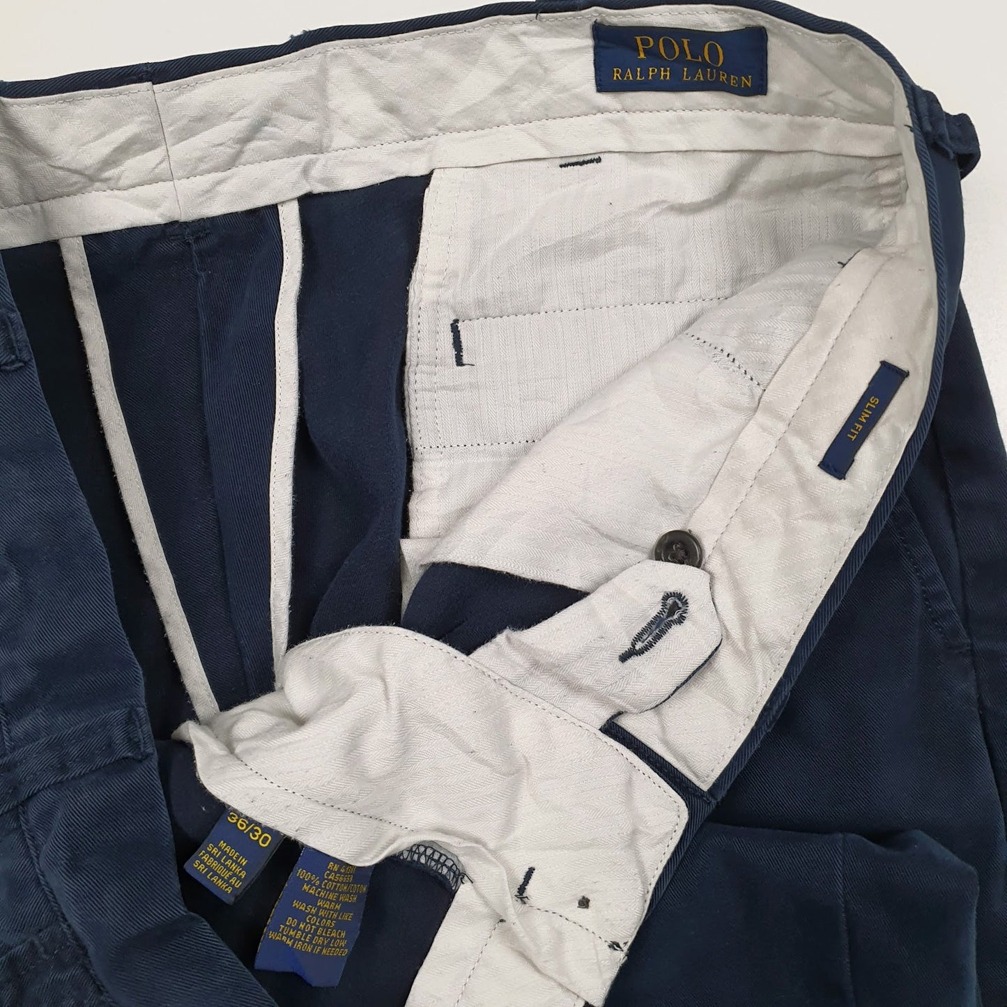 Mens Navy Polo Ralph Lauren Slim Fit  Trousers