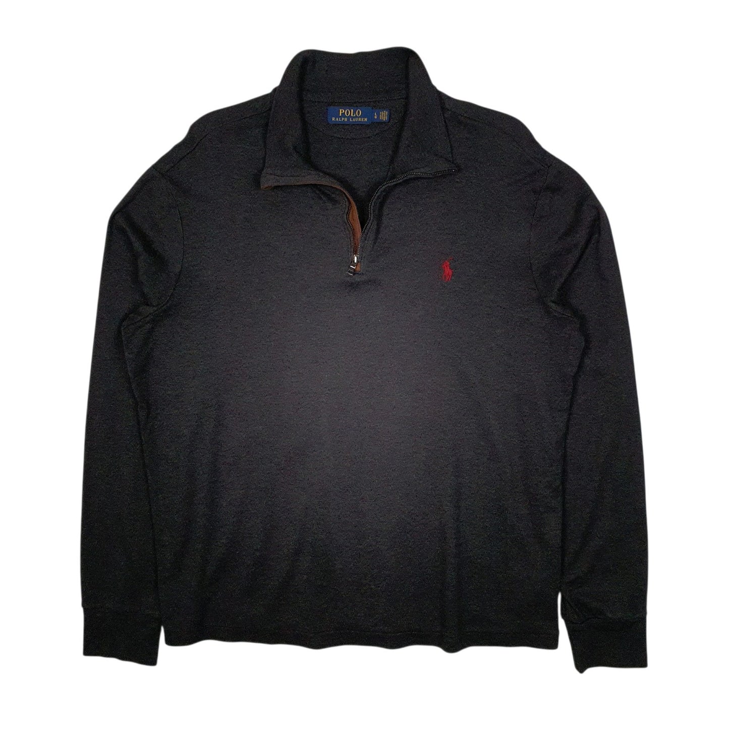 Mens Grey Polo Ralph Lauren Lightweight Quarter Zip Jumper