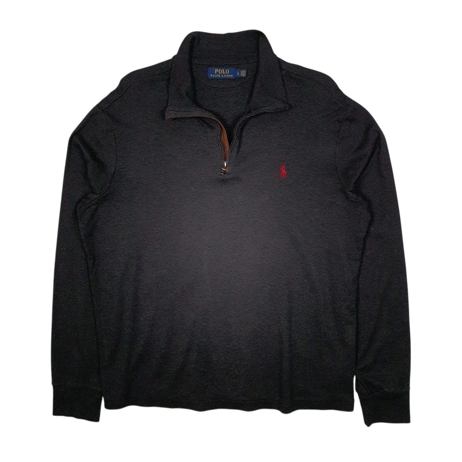Mens Grey Polo Ralph Lauren Lightweight Quarter Zip Jumper