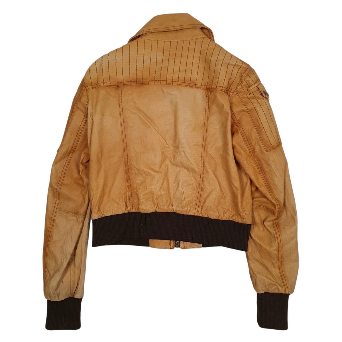 Womens Tan J.J.Scott Bomber Flight  Coat