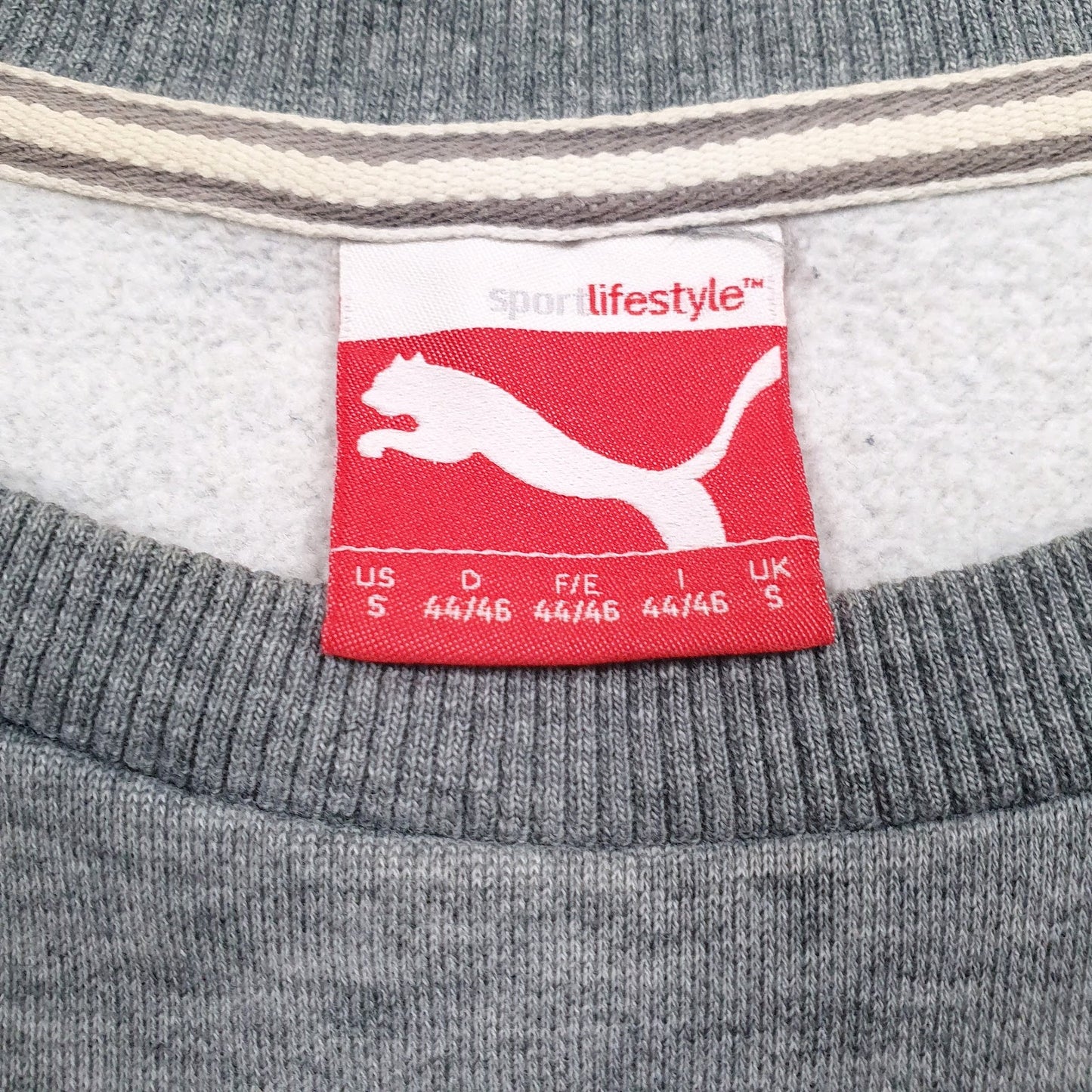 Mens Grey Puma Spellout Crewneck Jumper