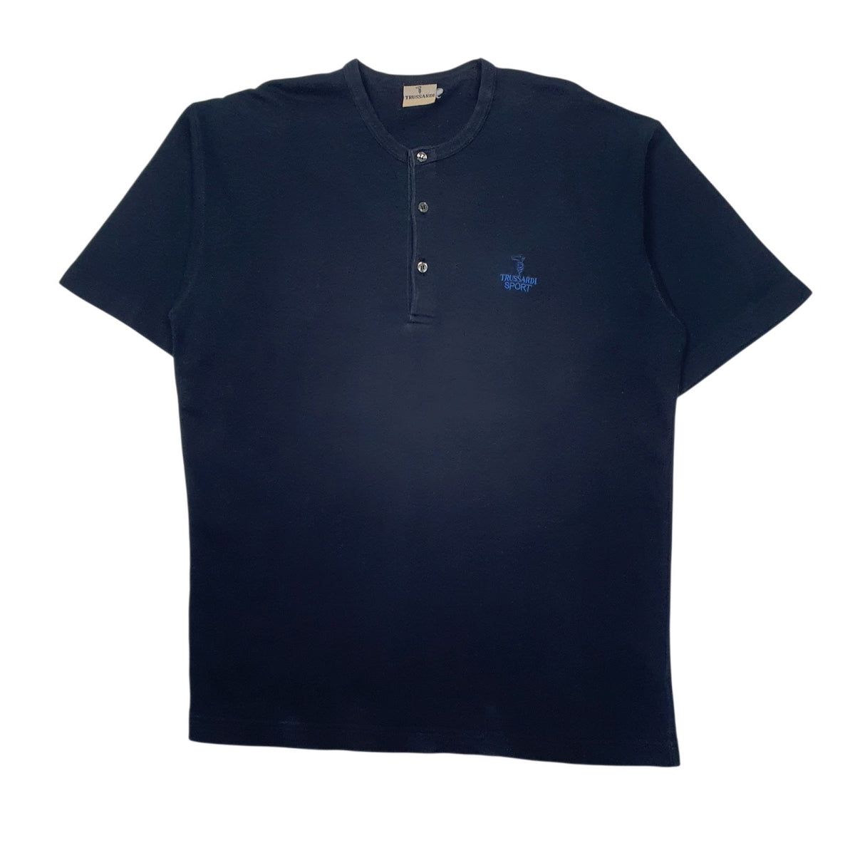 Mens Navy Trussardi Henley Short Sleeve T Shirt