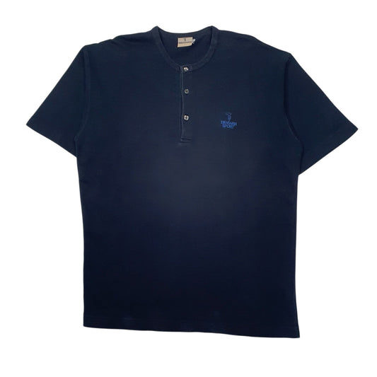 Mens Navy Trussardi Henley Short Sleeve T Shirt