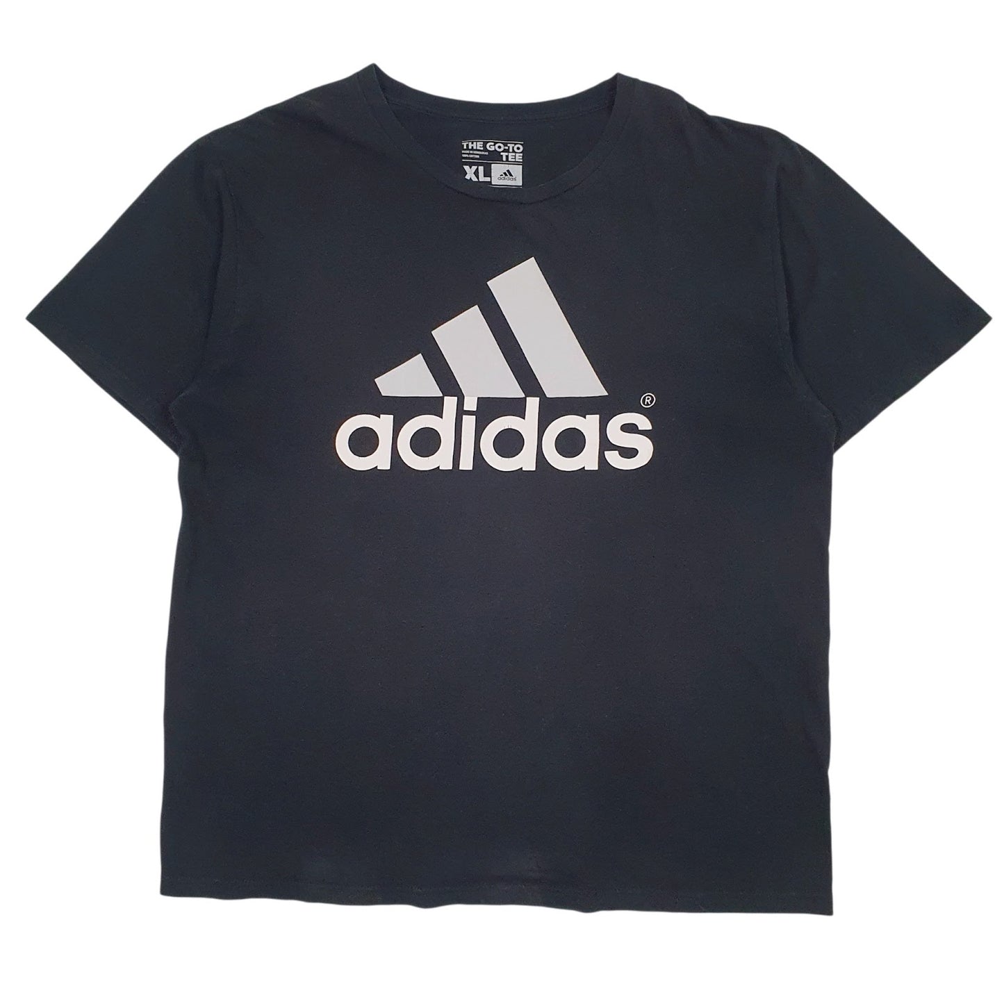 Mens Black Adidas Spellout Short Sleeve T Shirt