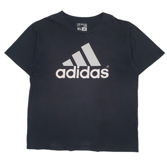 Mens Black Adidas Spellout Short Sleeve T Shirt
