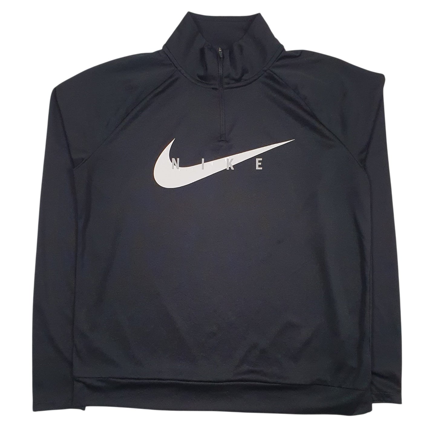 Mens Black Nike Dri-Fit Running Spellout Quarter Zip Jumper