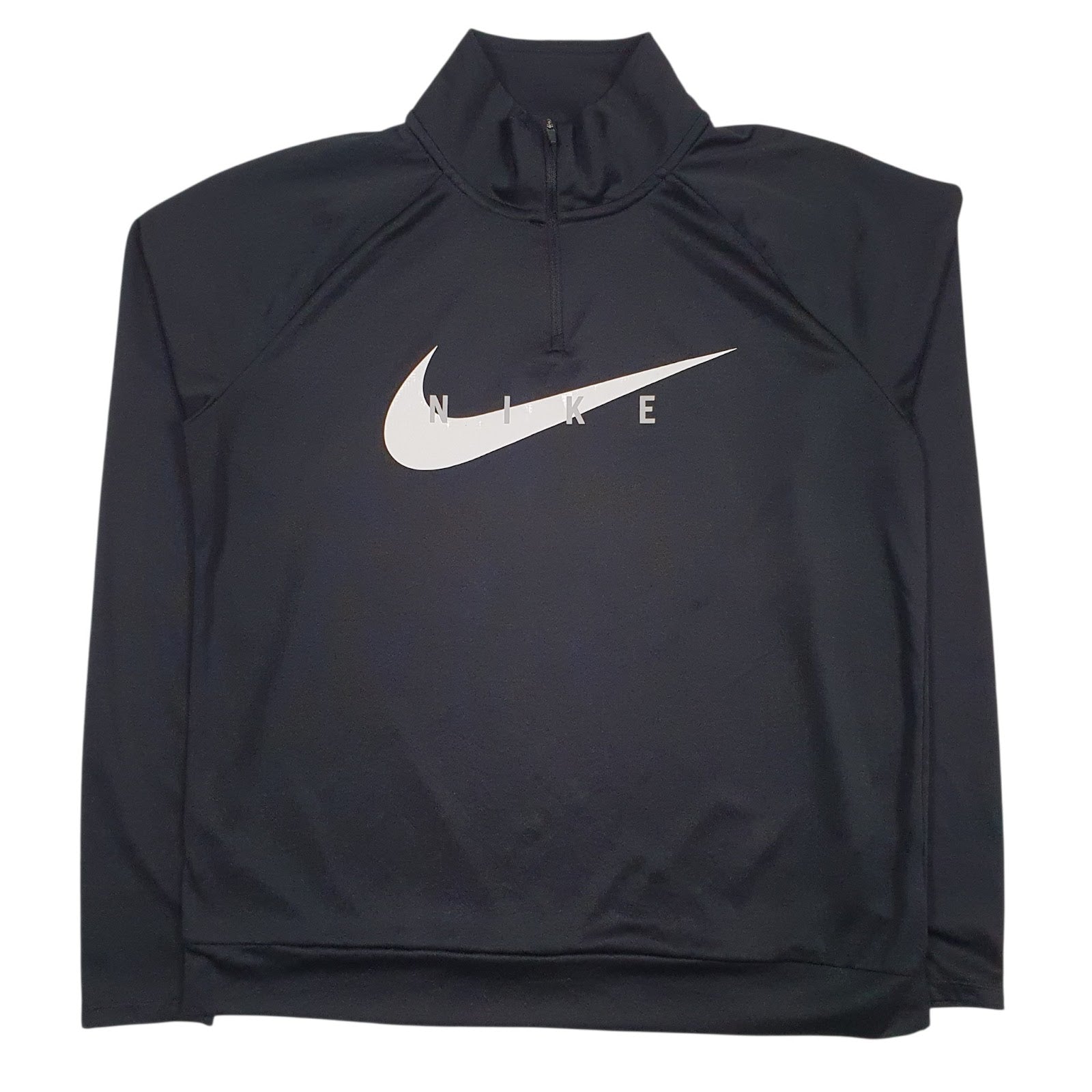 Mens Black Nike Dri-Fit Running Spellout Quarter Zip Jumper