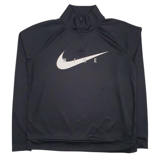 Mens Black Nike Dri-Fit Running Spellout Quarter Zip Jumper