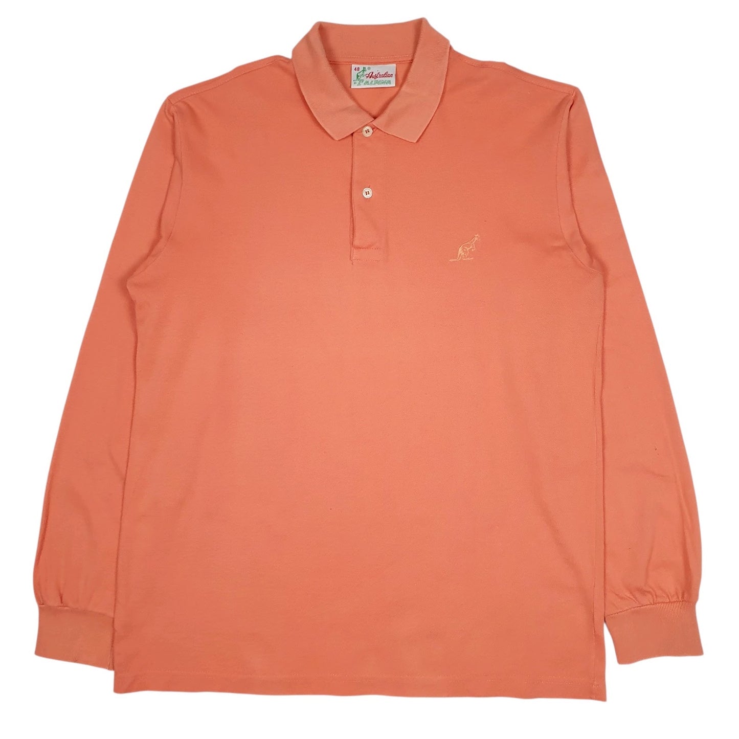 Mens Pink Australian Vintage Long Sleeve Polo Shirt