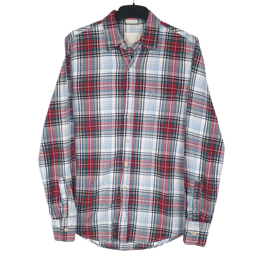 Mens White Unbranded Flannel Long Sleeve Shirt