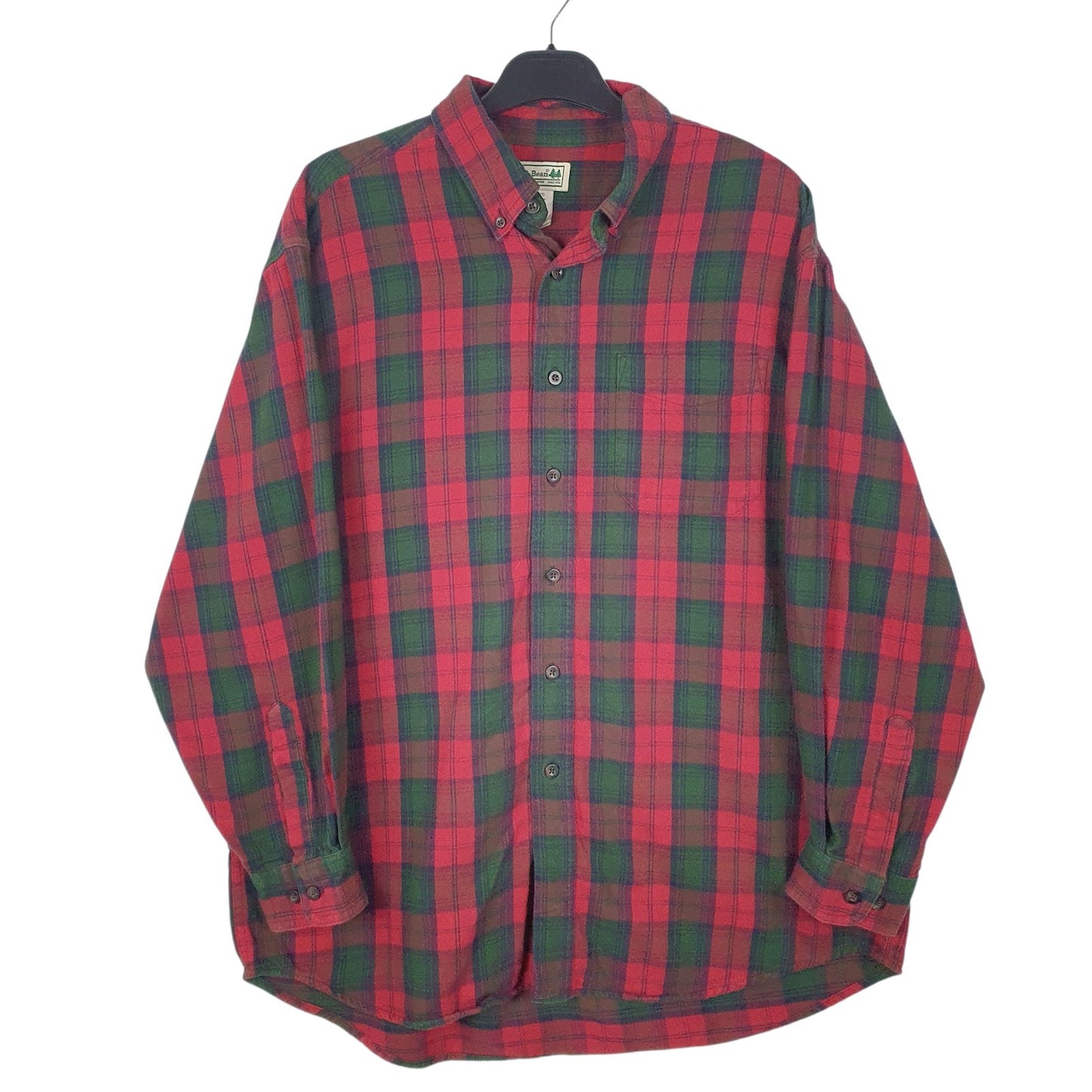 Mens Red L.L.Bean Flannel Long Sleeve Shirt
