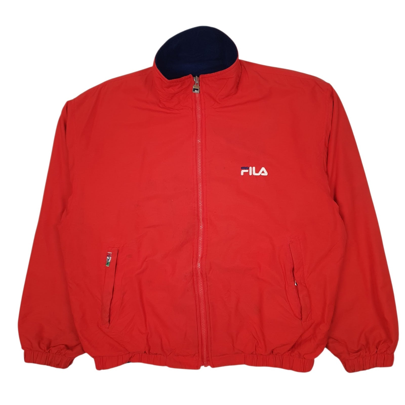 Mens Red Fila Team Italia Ski Vintage Fleece Reversible  Coat