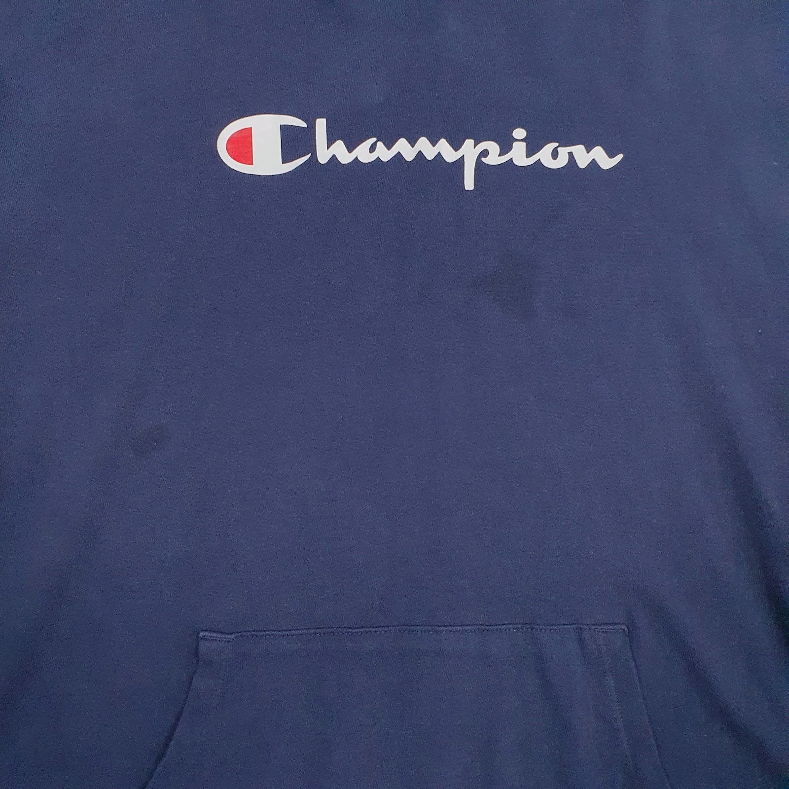 Womens Navy Champion Spellout Lightweight Hoodie Jumper