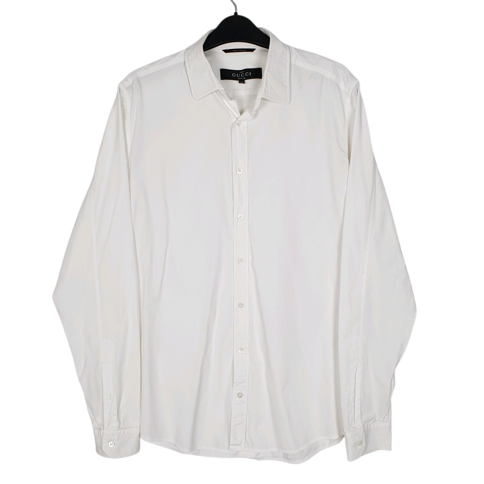 Mens White Gucci Uniform Long Sleeve Shirt
