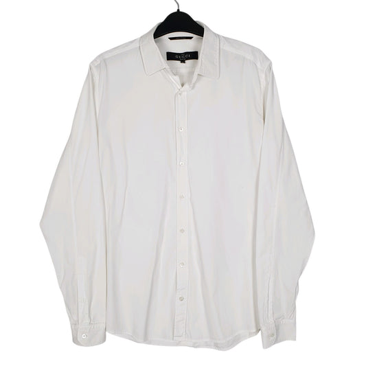 Mens White Gucci Uniform Long Sleeve Shirt