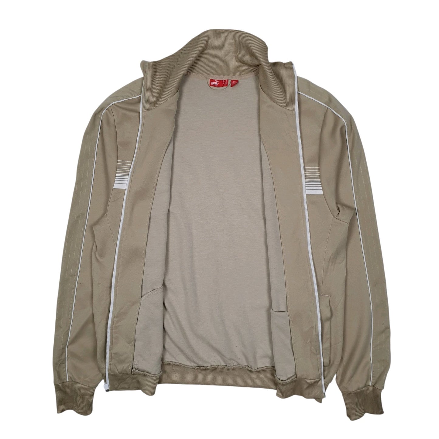 Mens Beige Puma Track Top Full Zip Jumper