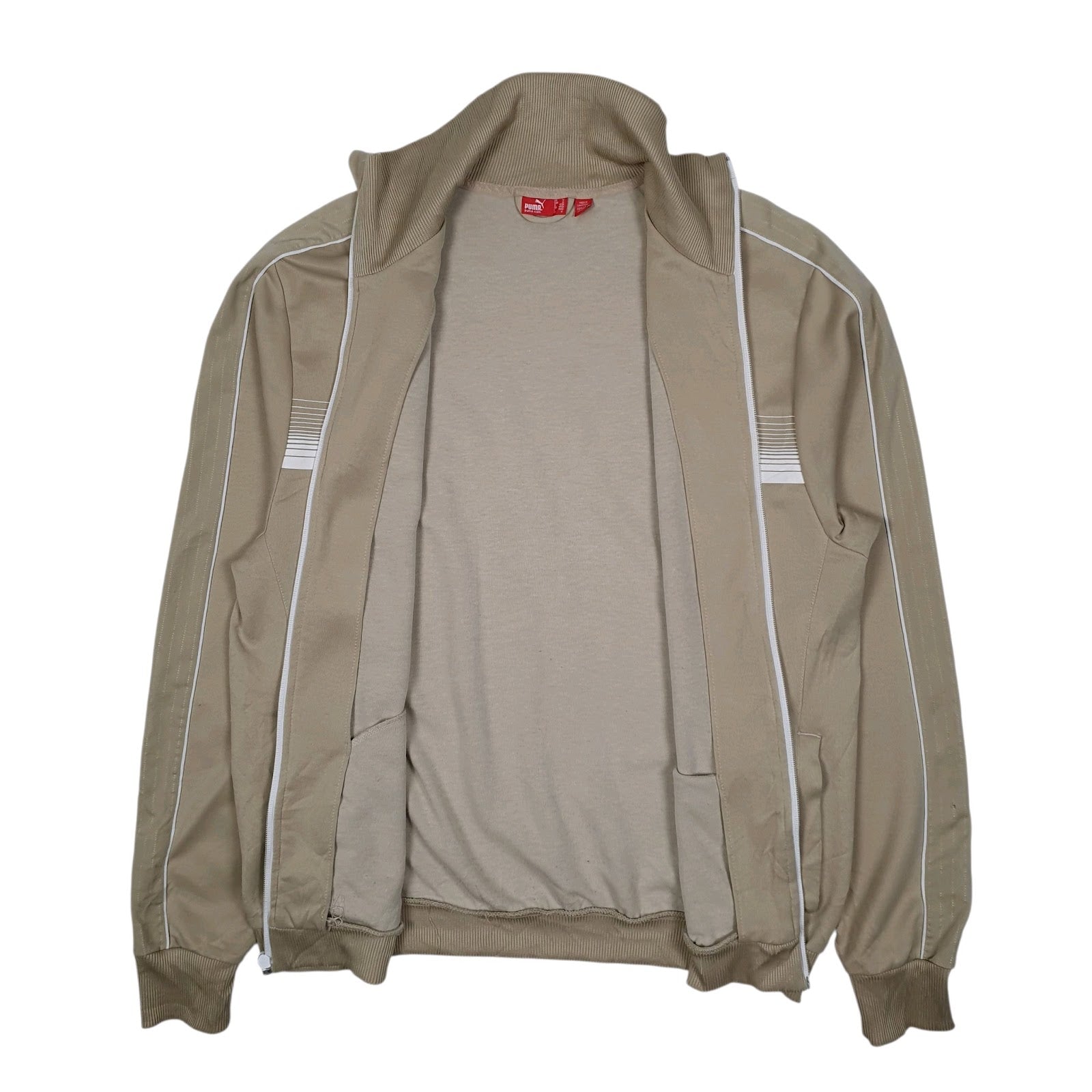 Mens Beige Puma Track Top Full Zip Jumper