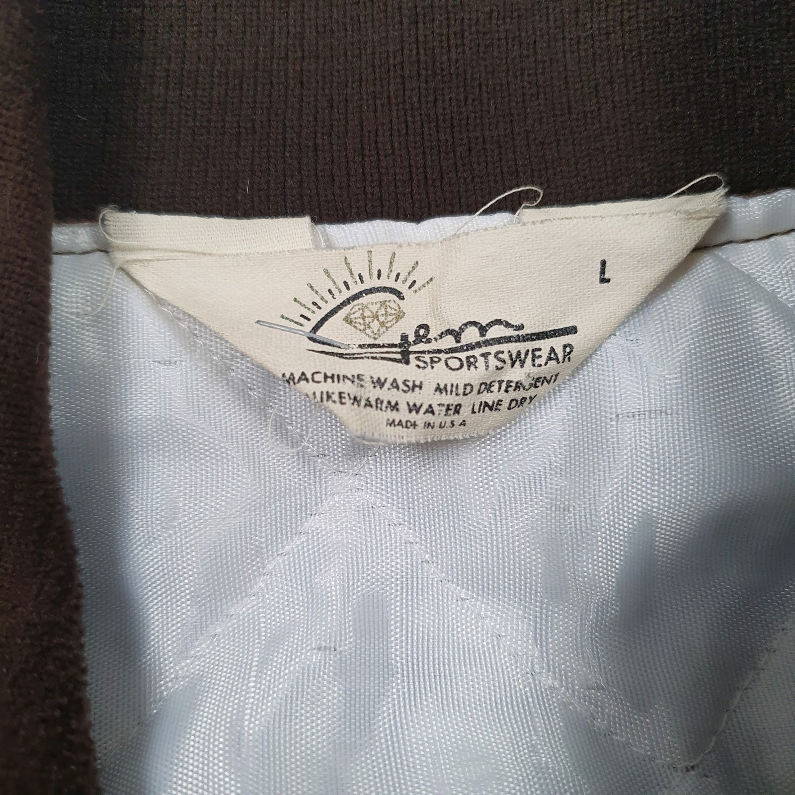 Mens Brown Gem Sportswear Vintage Made In USA Coach Baseball  Coat