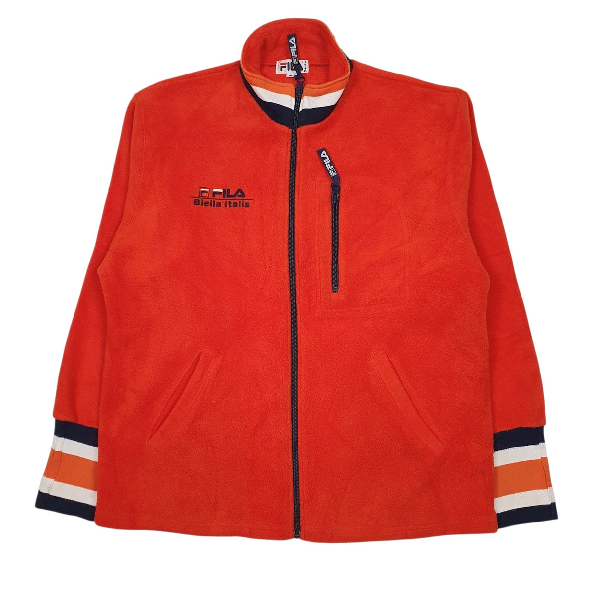 Womens Orange Fila  Full Zip Jumper