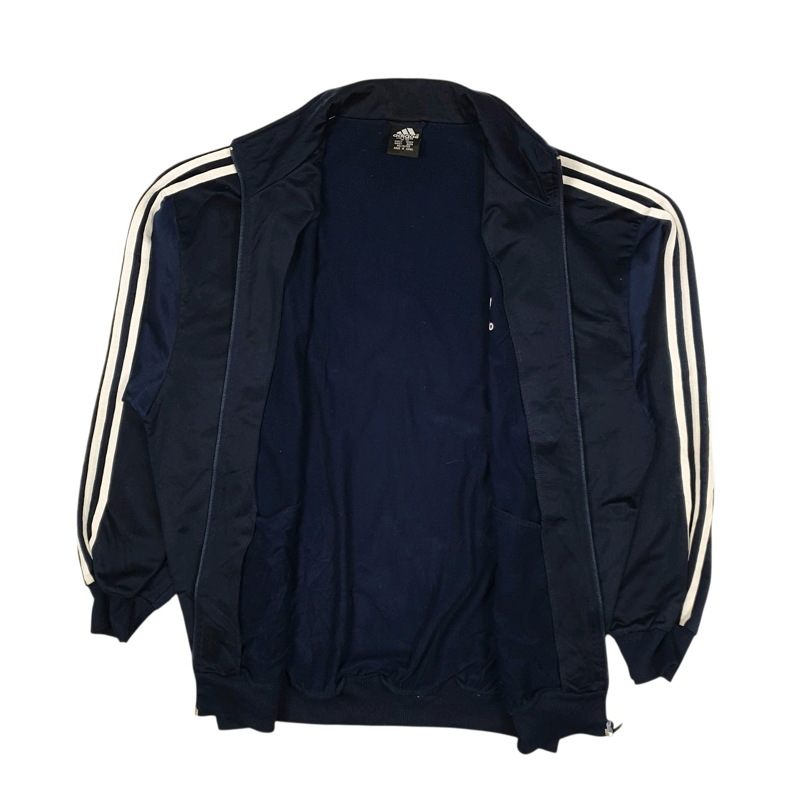 Mens Navy Adidas Vintage 2000s Track Top Full Zip Jumper