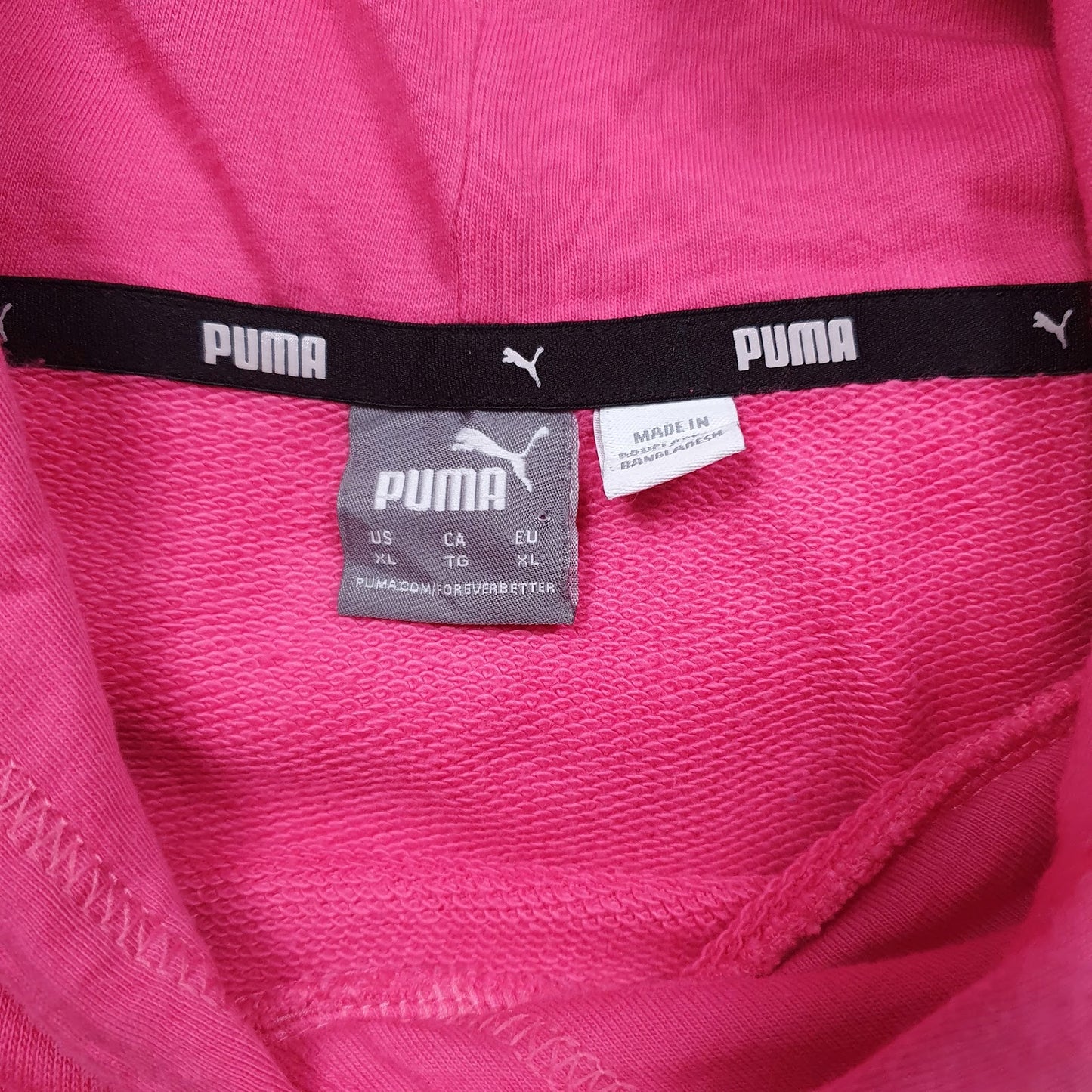 Womens Pink Puma Spellout Hoodie Jumper