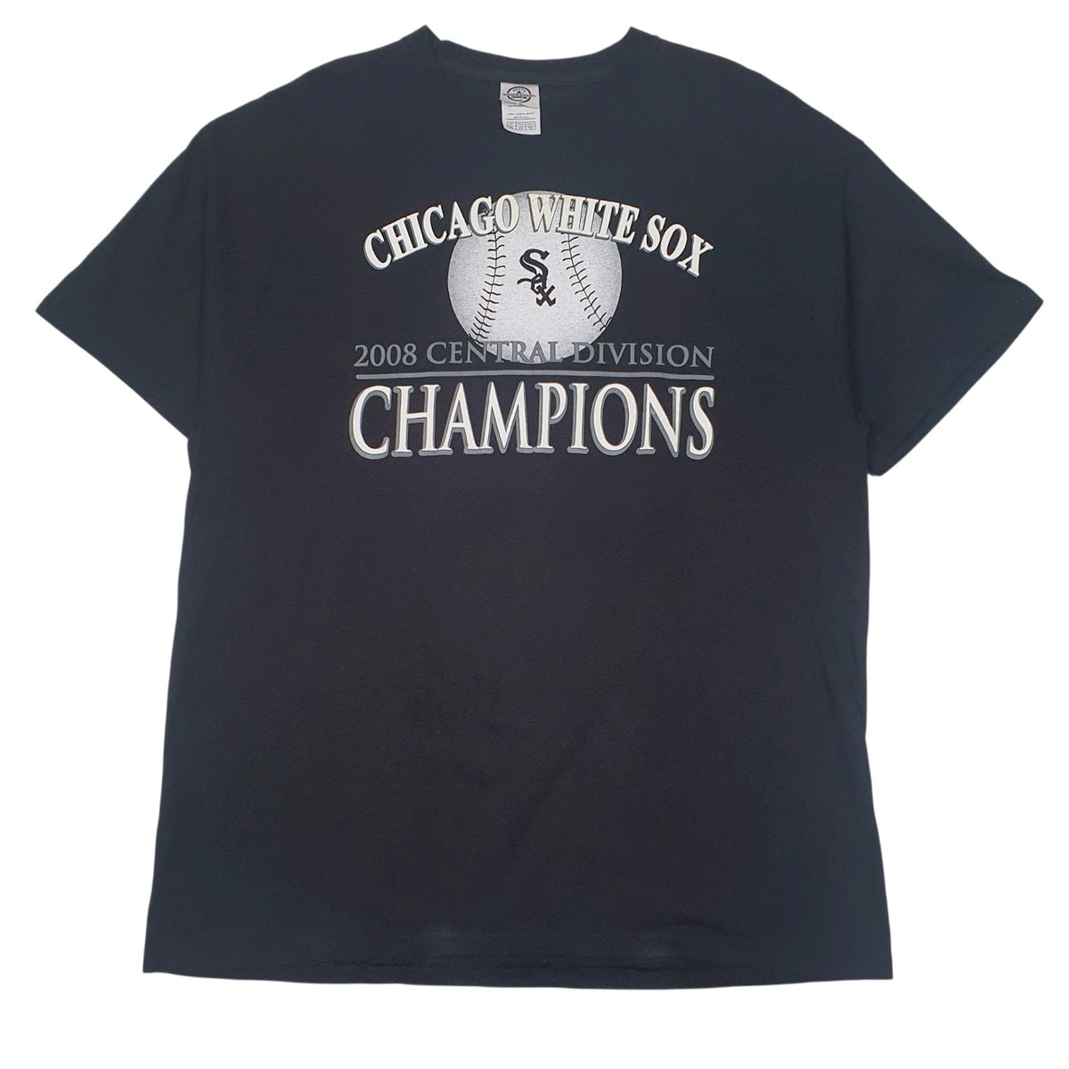 Mens Black Delta Vintage 00s MLB Chicago White Sox Short Sleeve T Shirt