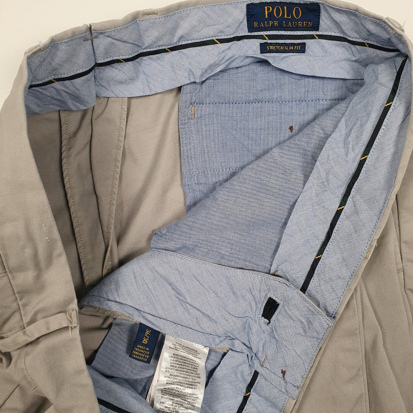 Mens Grey Polo Ralph Lauren Stretch Slim Fit  Trousers