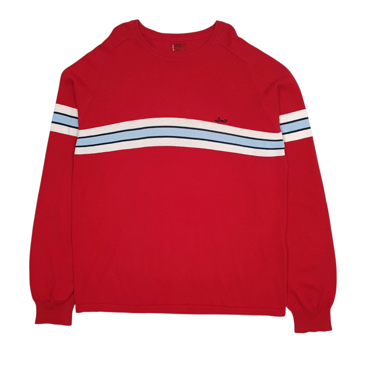Mens Red Levis Lightweight Crewneck Jumper