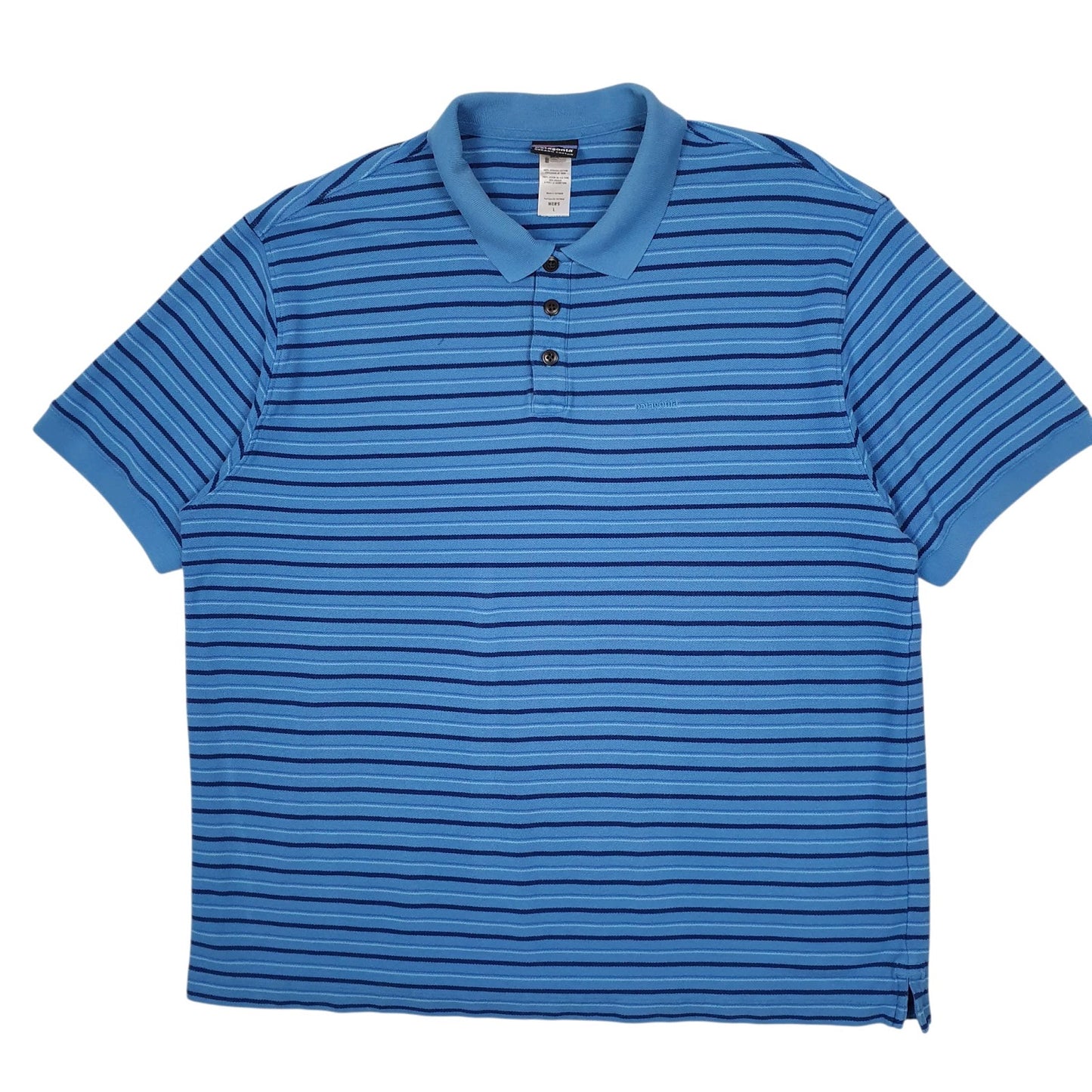 Mens Blue Patagonia  Short Sleeve Polo Shirt