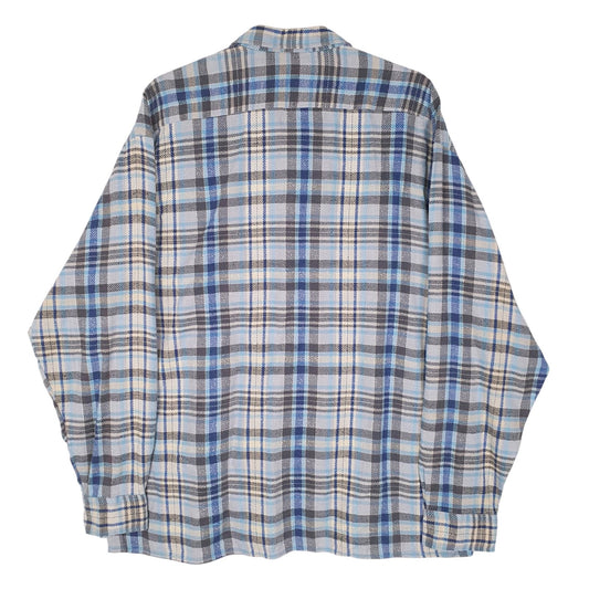 Mens Blue Club Flannel Vintage  Shirt