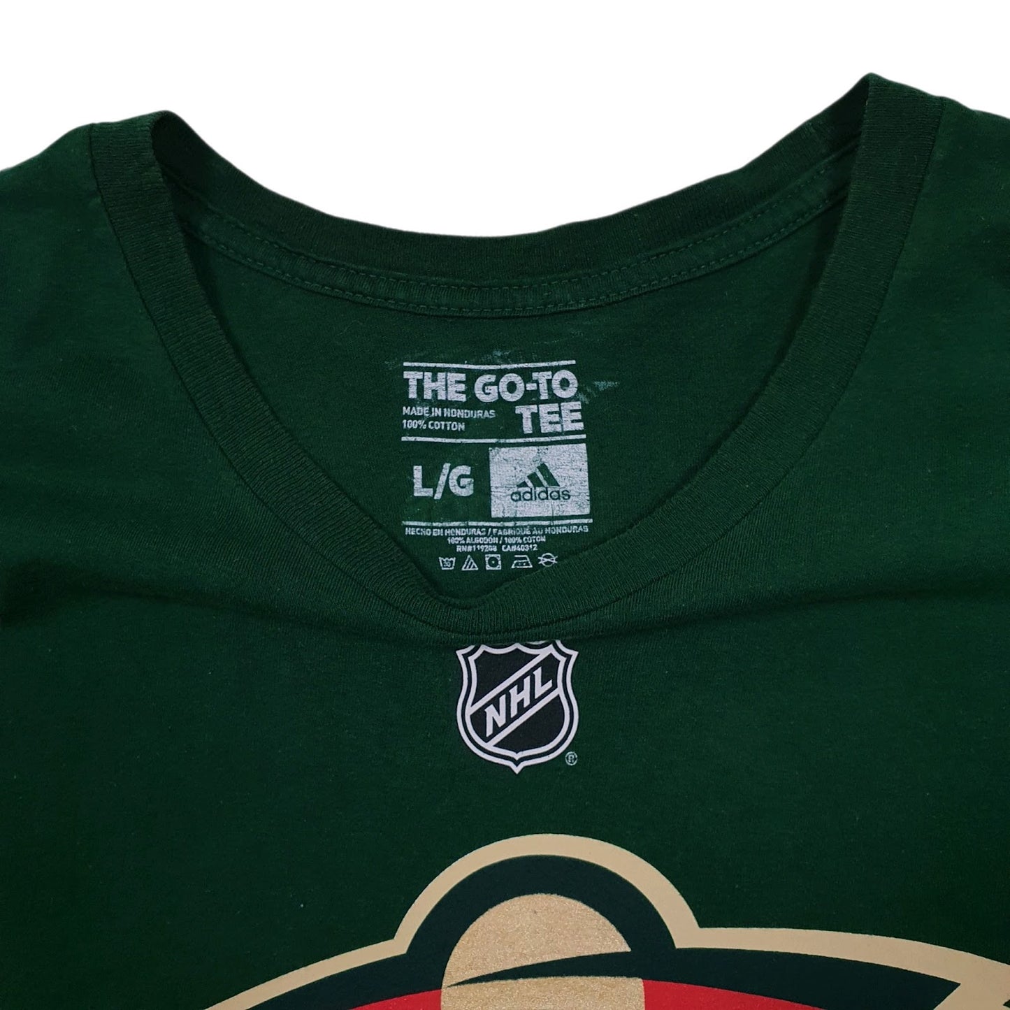 Mens Green Adidas NHL Minnesota Timberwolves Staal  T Shirt