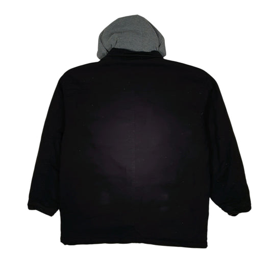 Mens Black Wrangler Chore Windbreaker Hoodie Full Zip Coat
