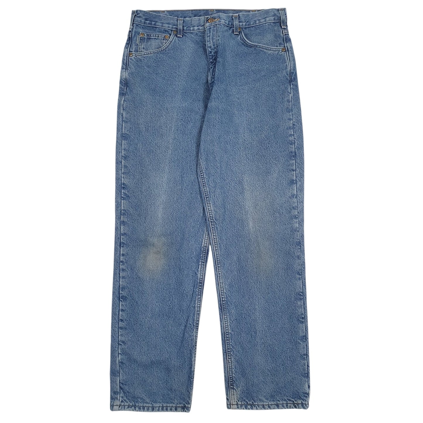 Mens Blue Carhartt Flannel Lined B172 DST JeansW36 L32