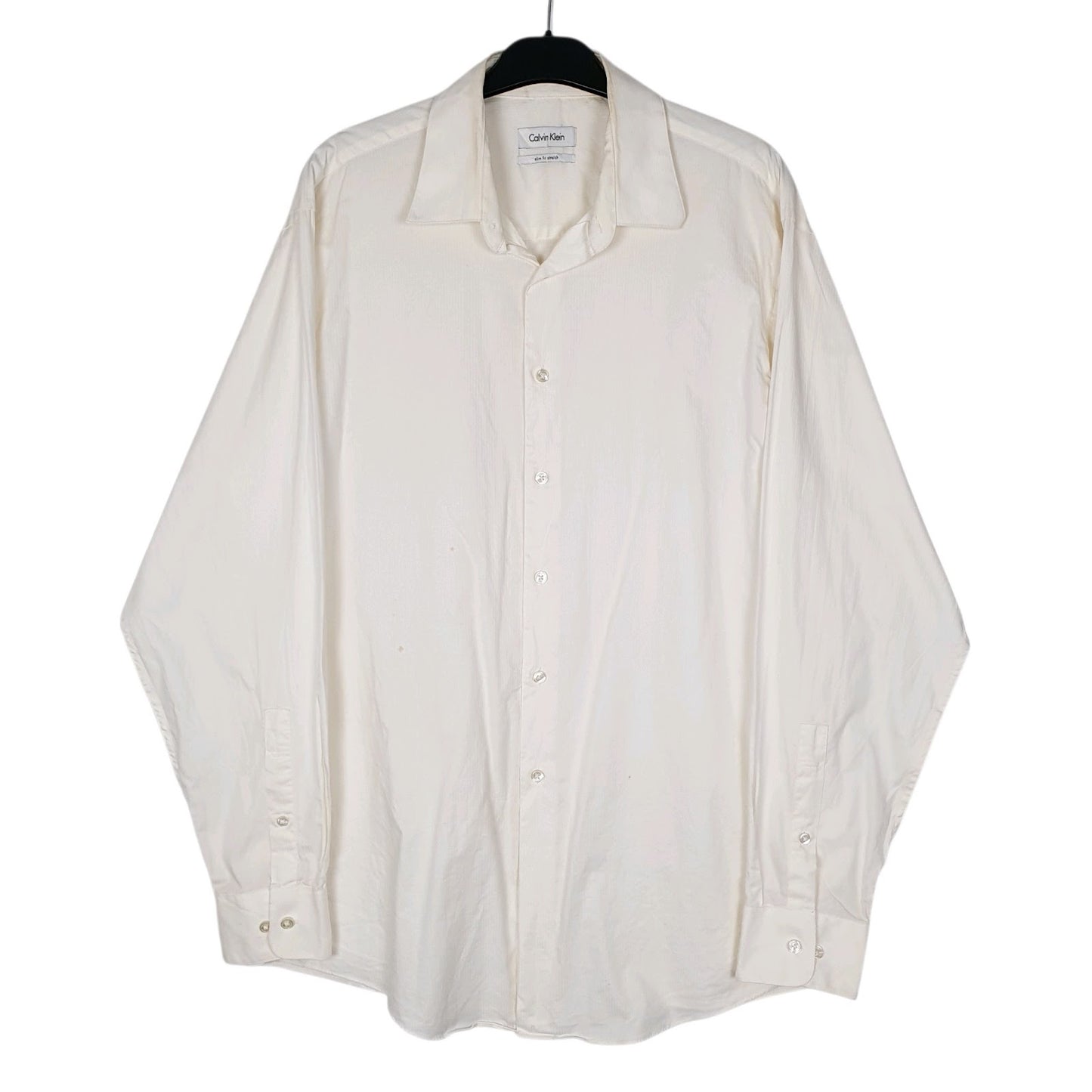 Mens White Calvin Klein  Long Sleeve Shirt