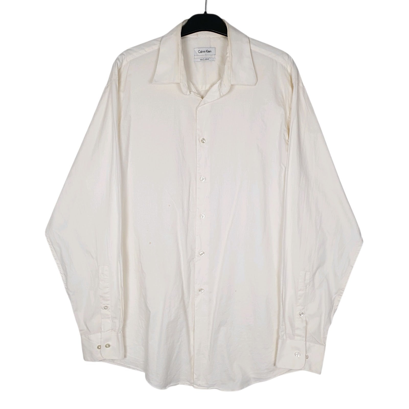 Mens White Calvin Klein  Long Sleeve Shirt