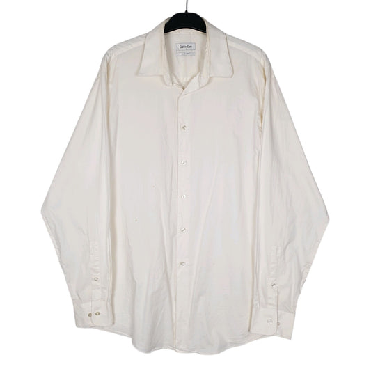 Mens White Calvin Klein  Long Sleeve Shirt