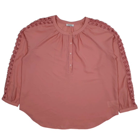 Womens Pink Damart Blouse Long Sleeve Shirt
