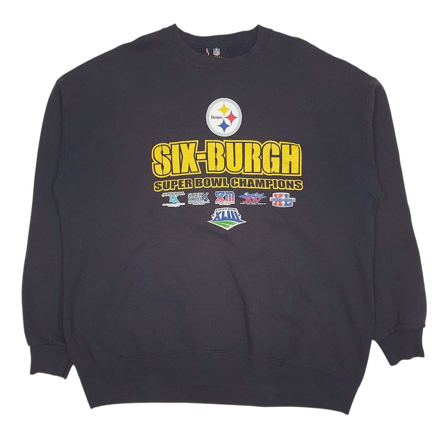 Mens Black NFL Philadelphia Steelers Super Bowl Champions Crewneck Jumper