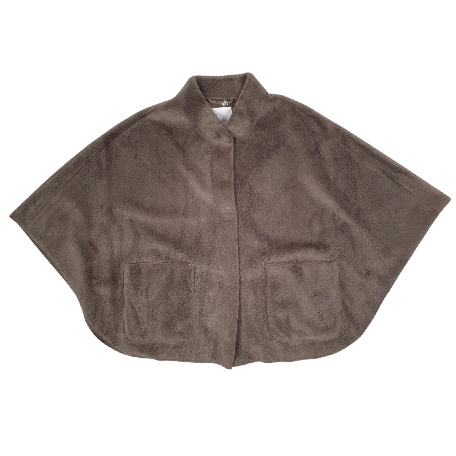 Womens Grey Rino & Pelle Cloak Throw Shoal Quarter Zip Coat