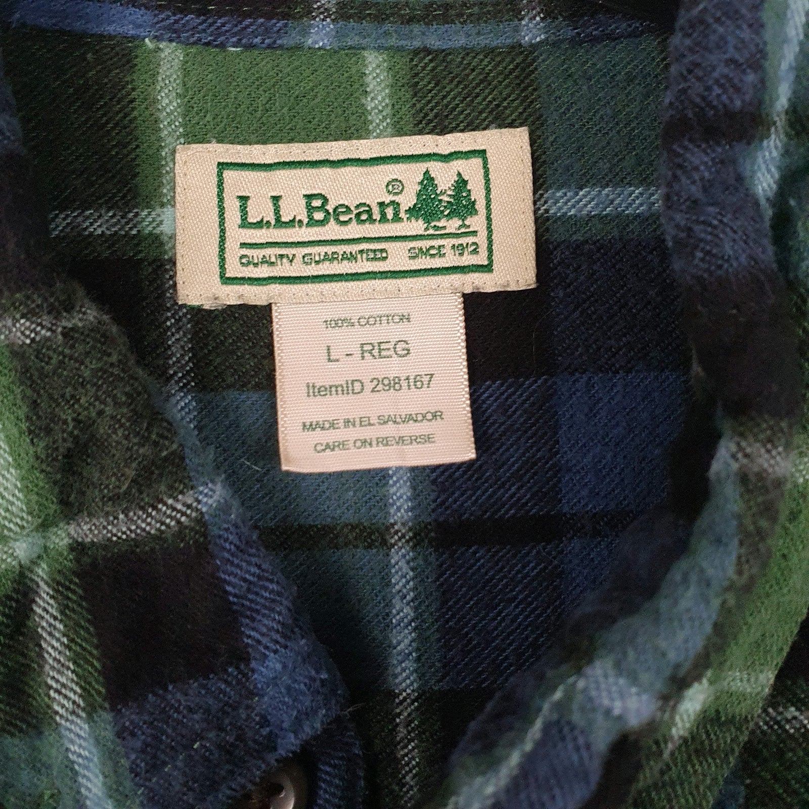 Mens Blue L.L.Bean Flannel  Shirt