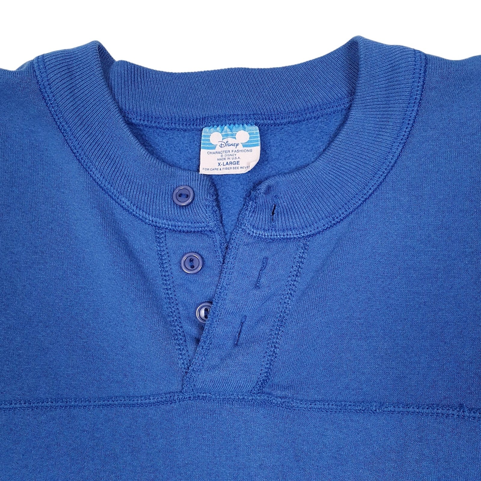 Mens Blue Disney Vintage 1980s Made In USA Mickey Mouse Crewneck Jumper