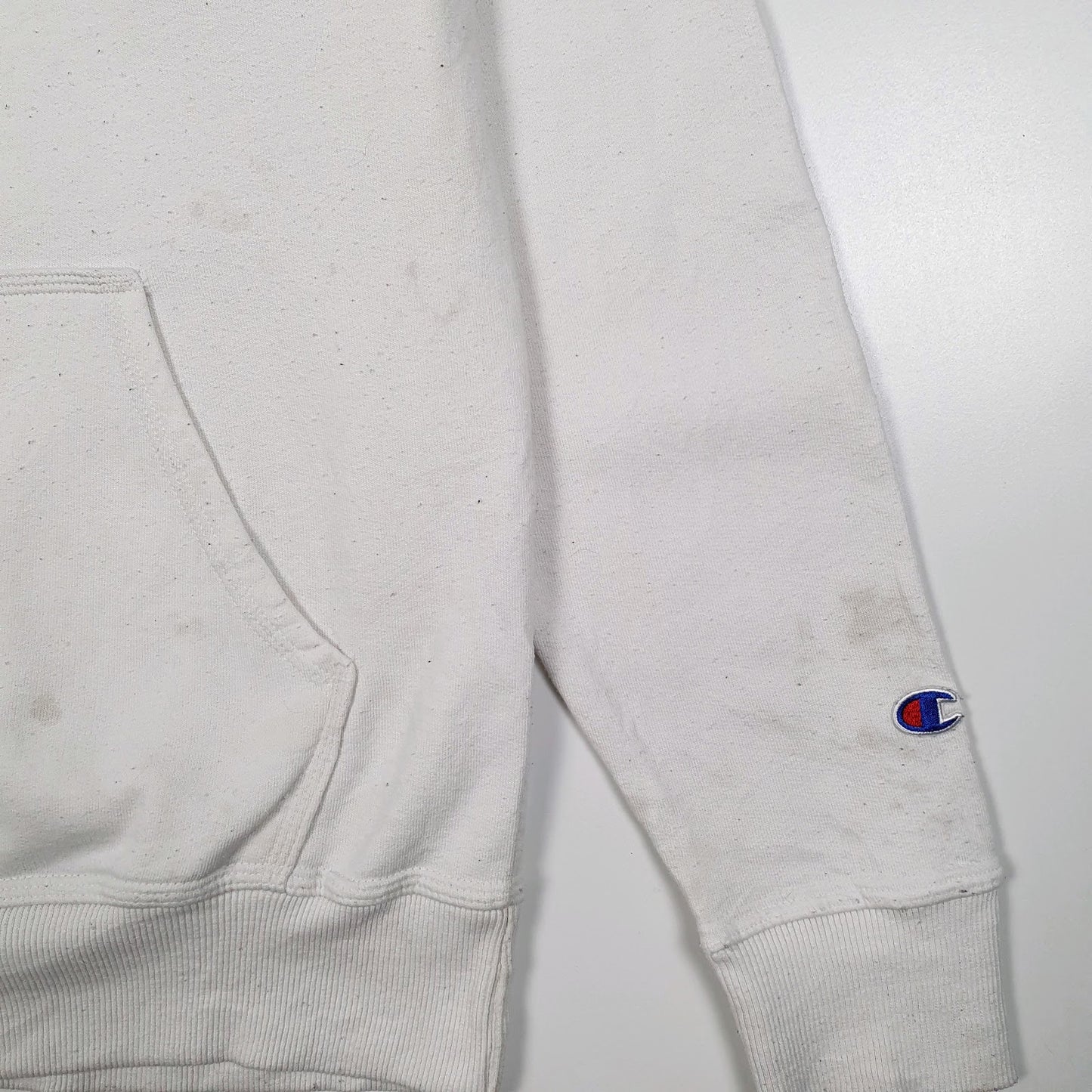 Mens White Champion  Hoodie Jumper