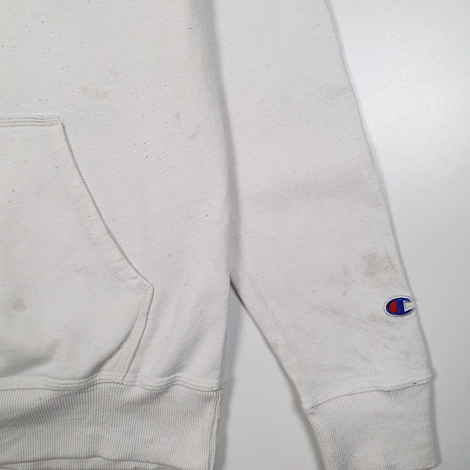 Mens White Champion  Hoodie Jumper