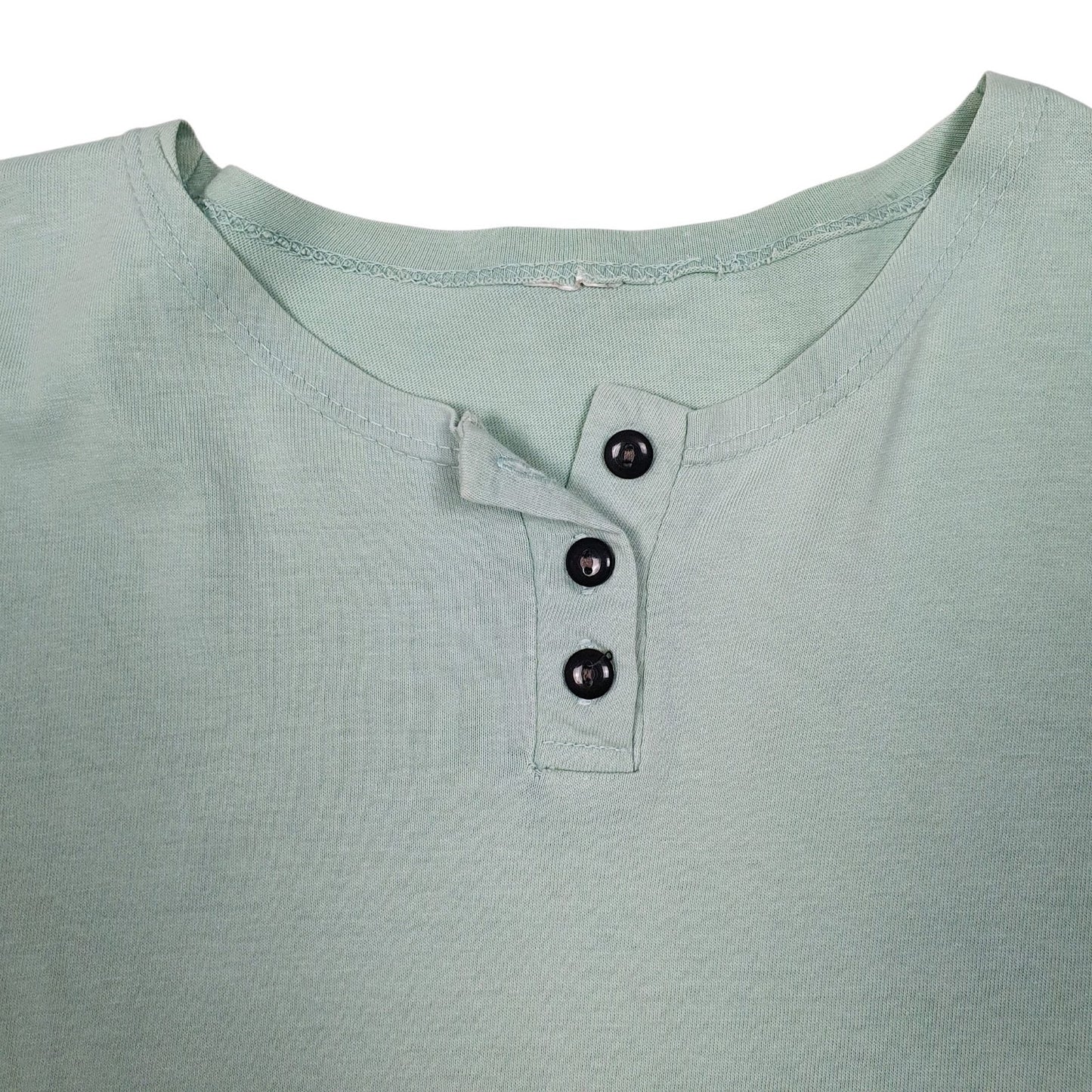Womens Blue Unbranded Henley Button  T Shirt
