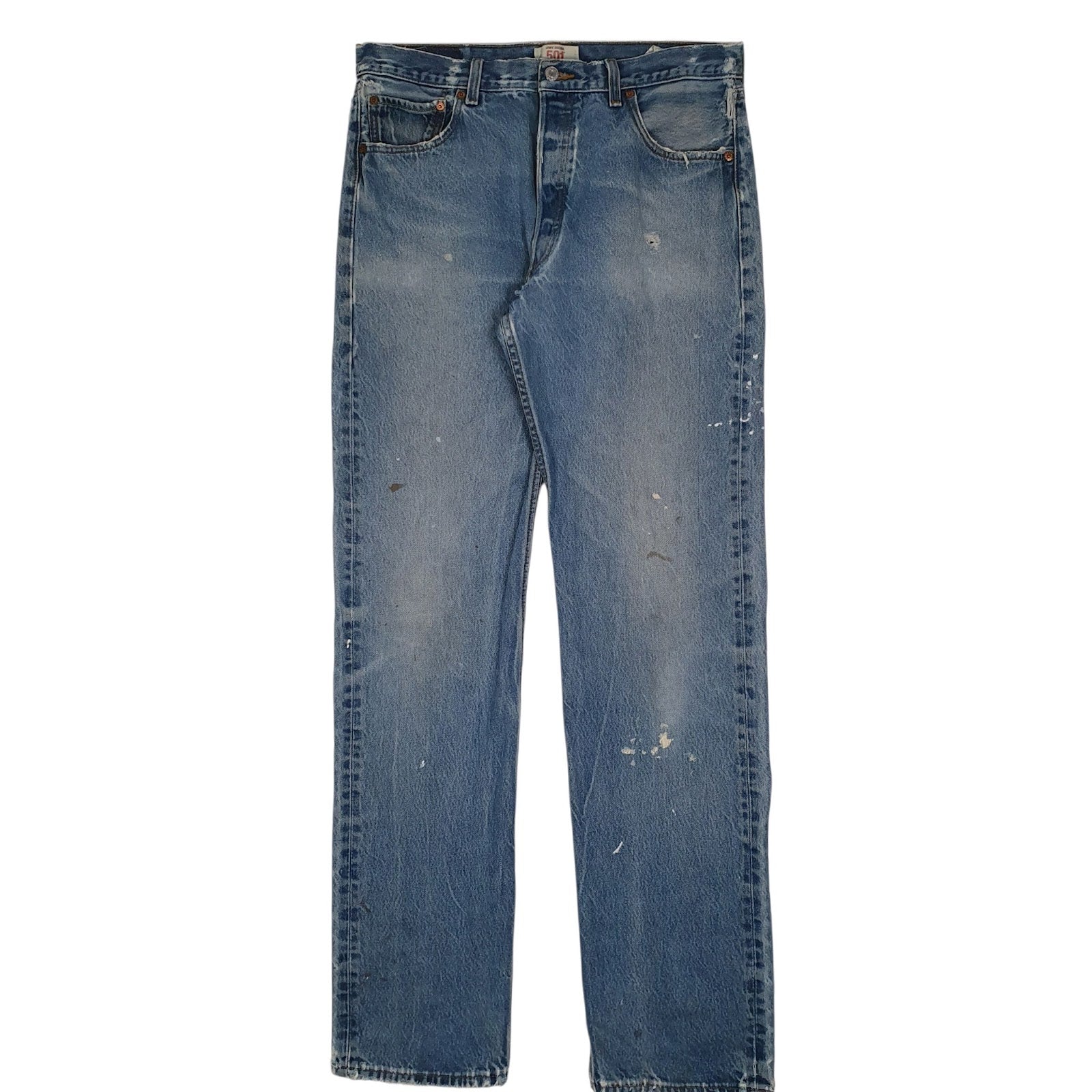 Mens Blue Levis Distressed Vintage 00s 501 JeansW36 L38