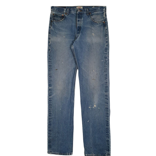 Mens Blue Levis Distressed Vintage 00s 501 JeansW36 L38