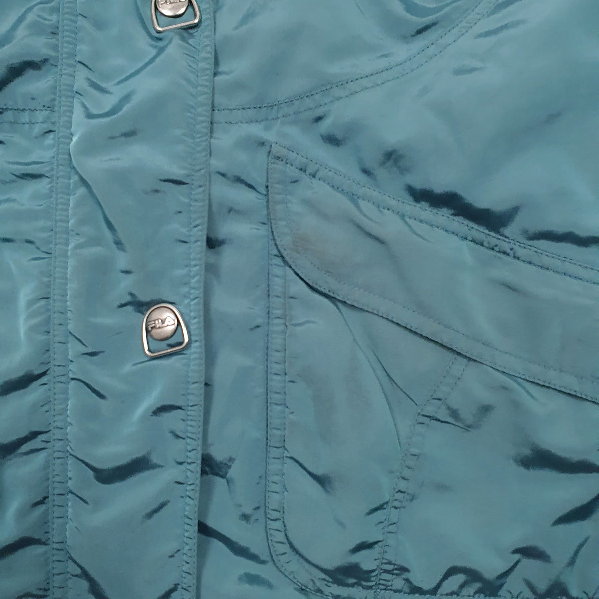 Womens Blue Fila Vintage 90s Magic Line  Coat